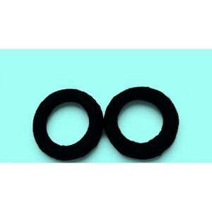 2 Mata Ortiz Pottery Olla Rings Hand Made Mexican Clay Black Yarn Mexico 3"